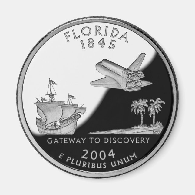 Faux Florida State Quarter Magnet (Front)