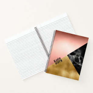 Faux Foil and Marble Notebook