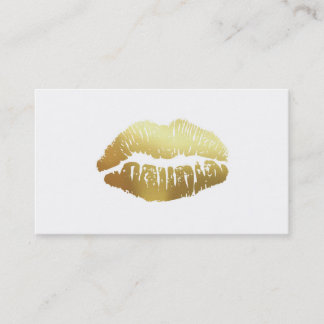 Faux foil bold salon referral card - gold on white