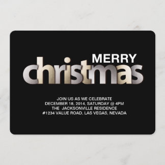 faux foil christmas holiday party invitation