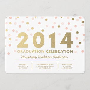 Faux Foil Confetti   Graduation Invitation