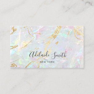 faux foil details FAUX opal stone Business Card