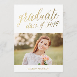 Faux Foil Edition 8 Graduation Party Invitation