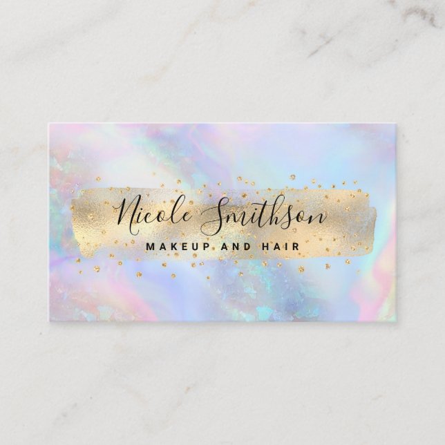 faux foil faux iridescence design business card (Front)