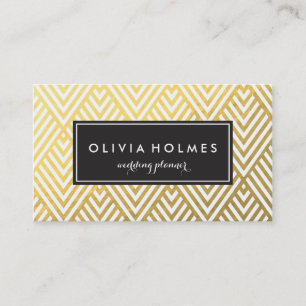 Faux Foil Gold Chevron Pattern Business Card