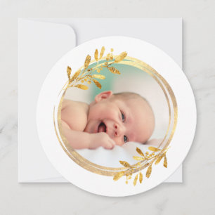 faux foil greenery frame Merry Christmas Holiday Card