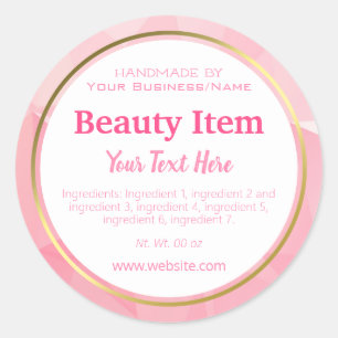 Faux Foil Handmade Skin Care Product Home Business Classic Round Sticker