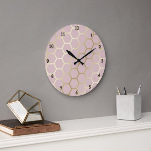 faux foil  honeycomb large clock