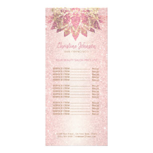 faux foil lotus flower design Rack Card