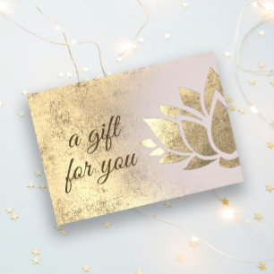 faux foil lotus flower  gift certificate