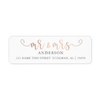Faux Foil | Mr and Mrs | Address Labels