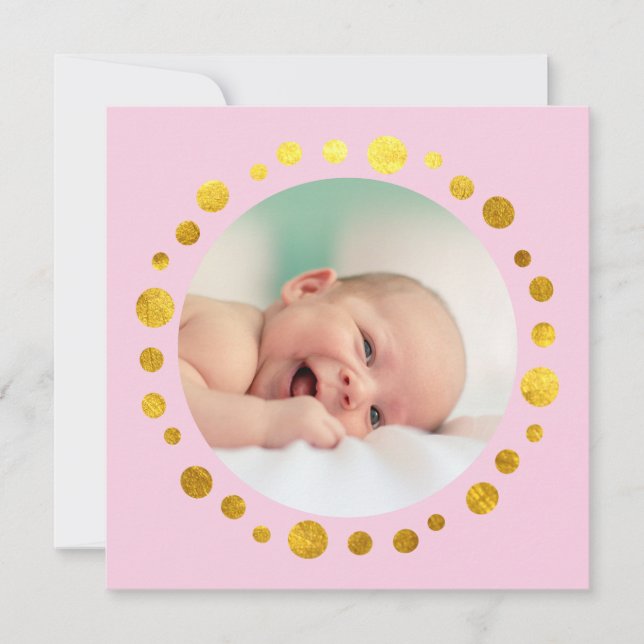 faux foil new baby girl holiday card (Front)