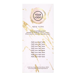 faux foil on pale pink rack card