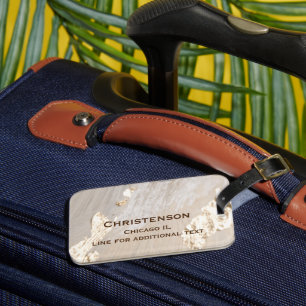 Faux Foil on Watercolor Background Luggage Tag