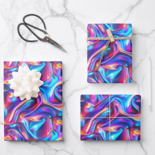 Faux foil pattern party wrapping paper sheet