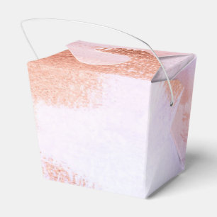 Faux Foil Rose Gold and Serenity Paint Texture Favour Box