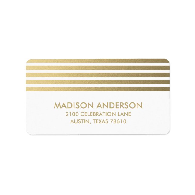 Faux Foil Stripes | Graduation Address Label (Front)
