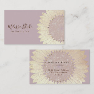 faux foil sunflower design business card