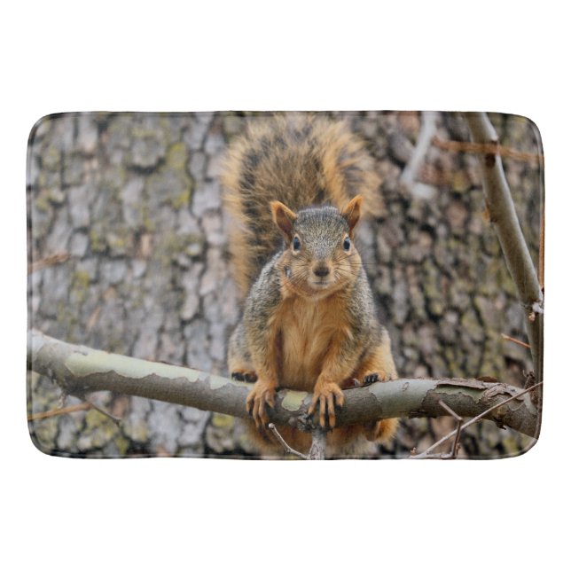 Faux fox squirrel bath mat (Front)