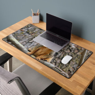 Faux fox squirrel desk mat