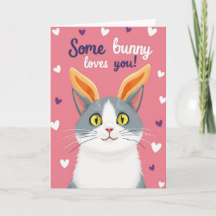 Faux Fur Bunny Love You Card