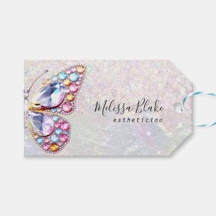faux gems butterfly gift tags