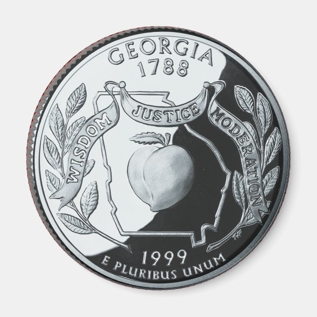 Faux Georgia State Quarter Magnet (Front)
