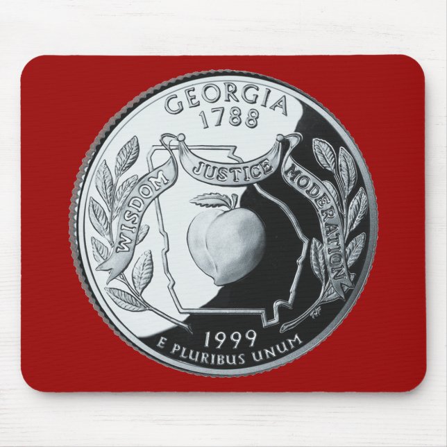 Faux Georgia State Quarter Mouse Mat (Front)