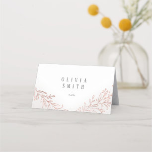 Faux gilded rose gold botanical elegant wedding place card