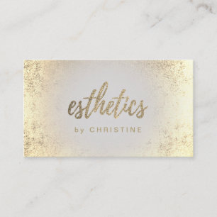 FAUX glitter aesthetics script design Business Car Business Card