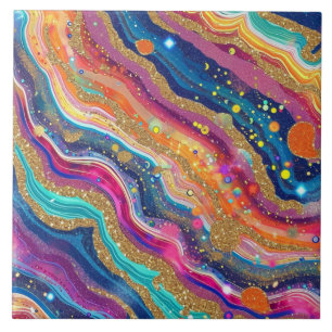 Faux glitter agate pattern tile