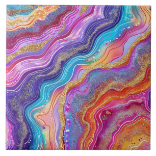 Faux glitter agate pattern tile