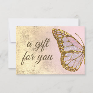 faux glitter and foil butterfly  gift certificate