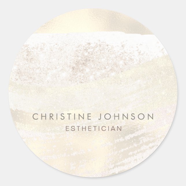 faux glitter and foil elegant classic round sticker (Front)