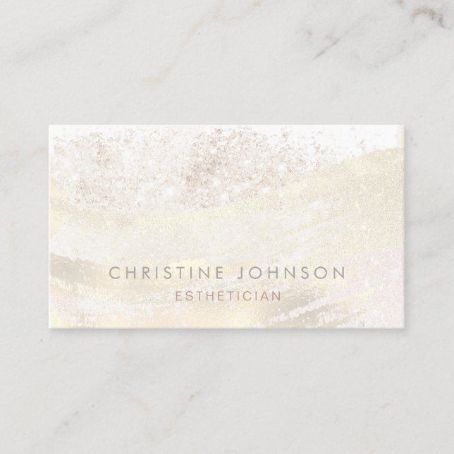 FAUX glitter and foil pattern aesthetician Business Card (Front)