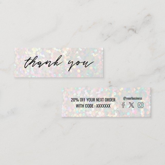 faux glitter background mini business card (Front/Back)