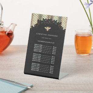 faux glitter bee design price list pedestal sign