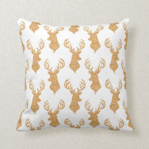 Faux Glitter Big Stag Antlers Cushion