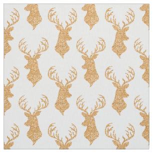 Faux Glitter Big Stag Antlers Fabric