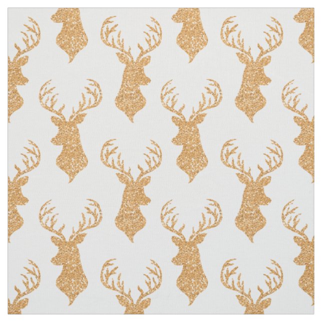 Faux Glitter Big Stag Antlers Fabric (Swatch)