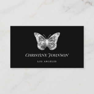 FAUX glitter black butterfly Business Card