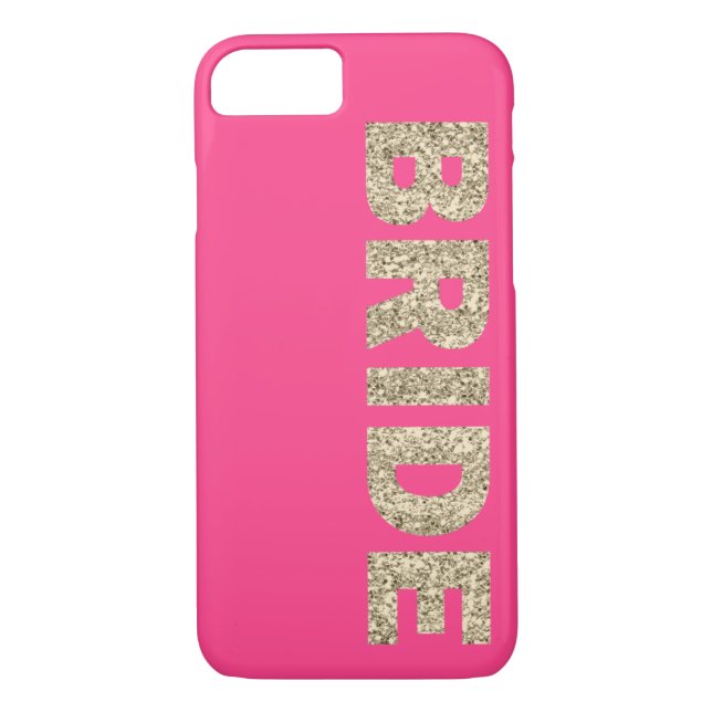 Faux Glitter Bride iPhone 7 Case in Pink (Back)
