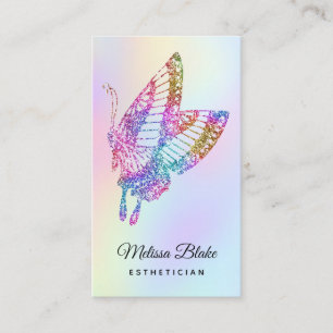 faux glitter butterfly business card