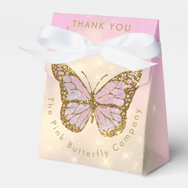 faux glitter butterfly favour box (Front Side)