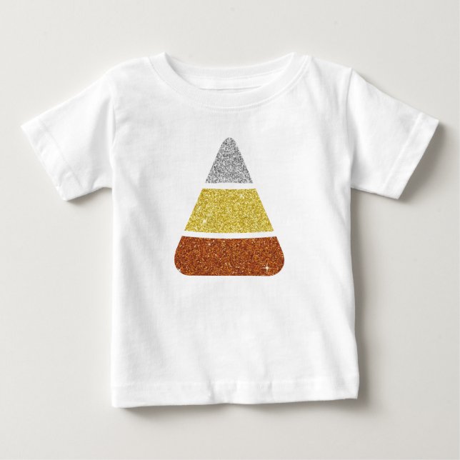 Faux Glitter Candy Corn Baby T-Shirt (Front)