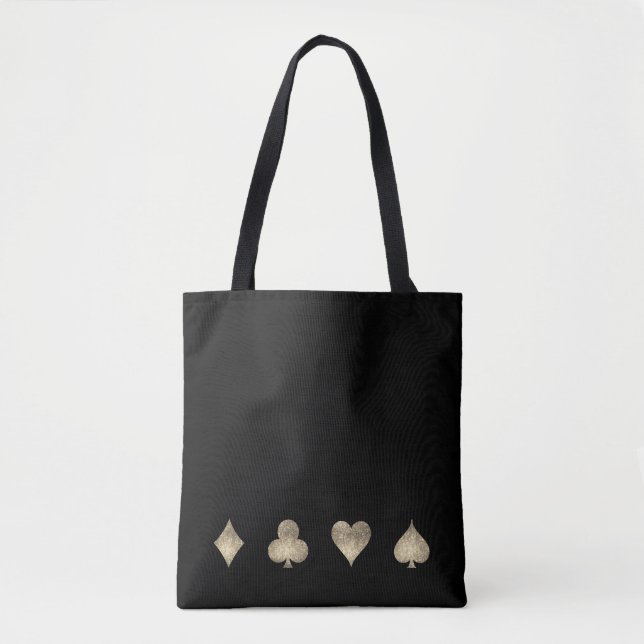 Faux Glitter Casino Gaming Tote Bag (Front)