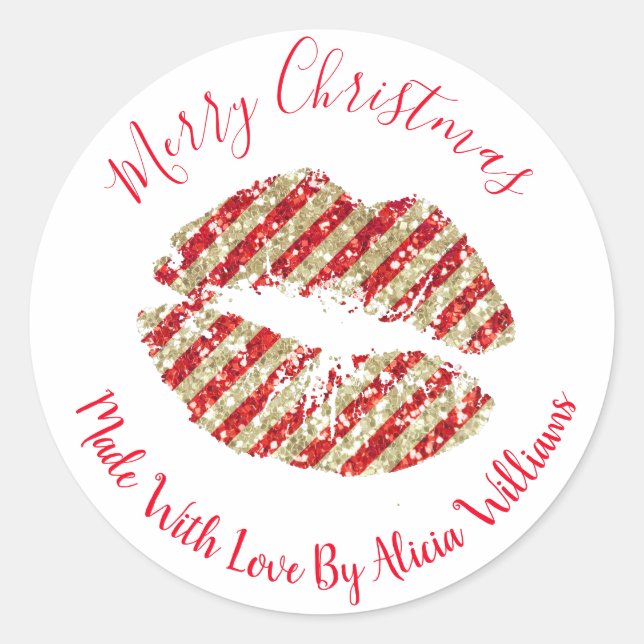 Faux Glitter Christmas Homemade Handmade Spa Label (Front)