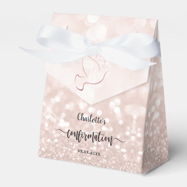 faux glitter Confirmation Favour Box (Front Side)