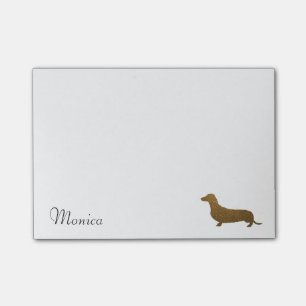 Faux Glitter Dachshund Icon   Custom Name Template Post-it Notes