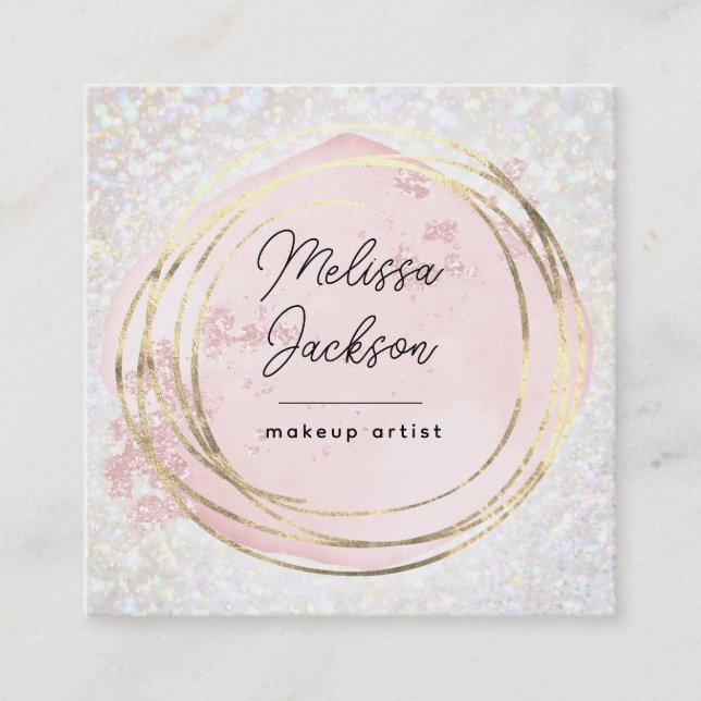 FAUX glitter decor Square Business Card (Front)